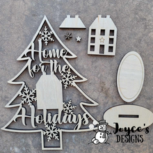 Load image into Gallery viewer, Shelf Sitting Tree Home for the Holidays