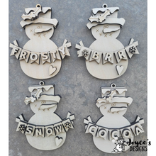 Load image into Gallery viewer, Snowmen Ornaments, Christmas Wooden Ornament Kit, DIY Christmas Decor, Kids Christmas Crafts