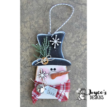 Load image into Gallery viewer, Primitive Snowman Ornament Blank – 3.25x6 DIY Rustic Wood Christmas Craft