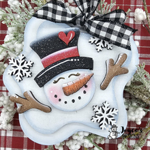 Load image into Gallery viewer, Melting Snowman Ornament Wood Blank – 4.25″ Winter Shelf Sitter DIY Craft Sign