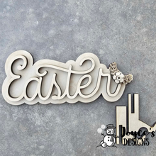 Load image into Gallery viewer, Easter” Word Wood Blank with Stand – 4x8.5”