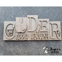 Load image into Gallery viewer, Apple Cider Word Block Shelf Sitter