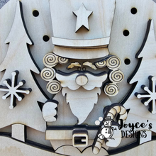 Load image into Gallery viewer, Tis the Season Nutcracker Snowglobe Shelf Sitter | 6.5" x 8" Wood Blank with 10 Holes for Fairy Lights | DIY Christmas Decor