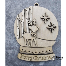 Load image into Gallery viewer, Merry Christmas Deer light up Snow Globe
