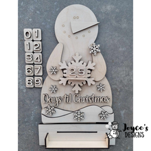 Load image into Gallery viewer, Snowman Christmas Countdown Shelf Sitter