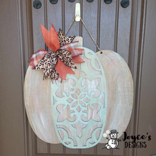 Load image into Gallery viewer, Pumpkin Fall Doorhanger, Wood Doorhanger Kit, DIY Door Decor, Front Porch Fall Decor