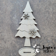 Load image into Gallery viewer, Shelf Sitter Tree, Snowman Tiered Tray, Winter Shelf Sitter, Frosty Friends,  Snowman shelf sitter, Wood Shelf Sitter Kit, DIY Shelf Sitter