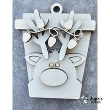 Load image into Gallery viewer, Reindeer Latte Gift Card Holder & Ornament – DIY Christmas Wood Blank