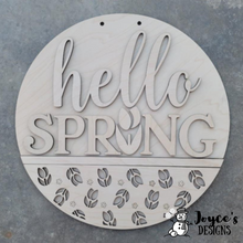 Load image into Gallery viewer, Hello Spring Tulip Cutout Doorhanger