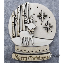Load image into Gallery viewer, Merry Christmas Deer light up Snow Globe