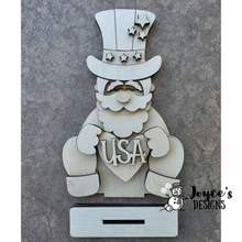 Load image into Gallery viewer, Uncle Sam USA 250th Anniversary Shelf Sitter | Patriotic Wood Decor | 1776–2026 Americana | Fourth of July Decoration