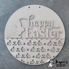Load image into Gallery viewer, Happy Easter Doorhanger with Bunny Cutouts