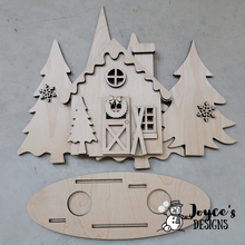 Load image into Gallery viewer, Winter Cabin Shelf sitter