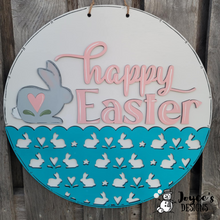 Load image into Gallery viewer, Happy Easter Doorhanger with Bunny Cutouts