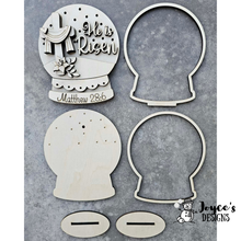 Load image into Gallery viewer, “He Is Risen” Snowglobe Door Hanger for Fairy Lights – 6.75x8 Easter Christian Decor