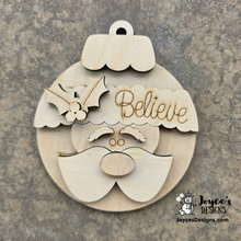 Load image into Gallery viewer, 5 Inch Santa Bulb Ornament | Unfinished Wood Christmas Ornament Craft Blank