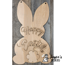 Load image into Gallery viewer, Happy Easter Rabbit-Shaped Doorhanger