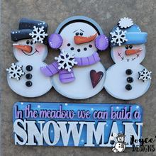 Load image into Gallery viewer, Truck In the Meadow Snowmen Doorhanger