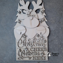 Load image into Gallery viewer, Reindeer with Chimney Doorhanger