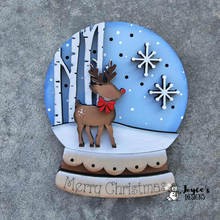 Load image into Gallery viewer, Merry Christmas Deer light up Snow Globe