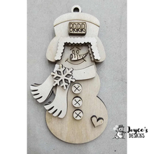 Load image into Gallery viewer, Ear Flap Snowman 3x6 inch ornament