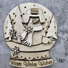 Load image into Gallery viewer, Warm Winter Wishes Snowman light up Snowglobe