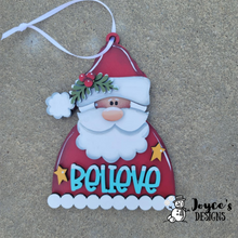 Load image into Gallery viewer, Believe Santa Ornament
