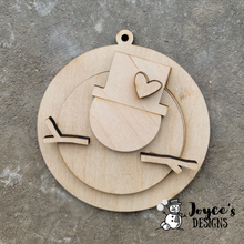 Load image into Gallery viewer, Heart Snowman, Snowman Ornament, Ornament Kit, DIY ornament