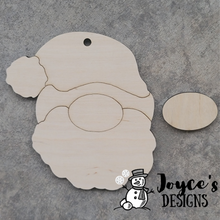 Load image into Gallery viewer, Santa Face Ornament, Santa, Kids Christmas Ornament, Christmas Wooden Ornament Kit, DIY Christmas Decor, Kids Christmas Crafts