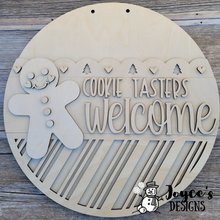 Load image into Gallery viewer, Gingerbread Door Hanger, Cookie Tasting, Cooking Door Hanger Christmas Wood Doorhanger Kit, DIY Door Decor, Front Porch Christmas Decor