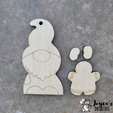 Load image into Gallery viewer, Gnome Santa Gingerbread Ornament, Kids Christmas Ornament, Christmas Wooden Ornament Kit, DIY Christmas Decor, Kids Christmas Crafts
