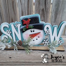 Load image into Gallery viewer, Snow - Snowman Shelf Sitter, Snowman Tiered Tray, Winter Shelf Sitter, Frosty Friends,  Snowman shelf sitter, Wood Shelf Sitter Kit, DIY Shelf Sitter
