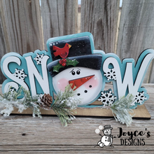 Load image into Gallery viewer, Snow - Snowman Shelf Sitter, Snowman Tiered Tray, Winter Shelf Sitter, Frosty Friends,  Snowman shelf sitter, Wood Shelf Sitter Kit, DIY Shelf Sitter