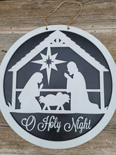 Load image into Gallery viewer, Oh Holy Night, Nativity Door Hanger, Christmas Wood Doorhanger Kit, DIY Door Decor, Front Porch Christmas Decor