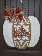 Load image into Gallery viewer, Pumpkin Fall Doorhanger, Wood Doorhanger Kit, DIY Door Decor, Front Porch Fall Decor