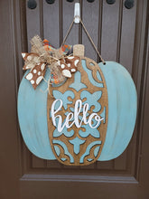 Load image into Gallery viewer, Pumpkin Fall Doorhanger, Wood Doorhanger Kit, DIY Door Decor, Front Porch Fall Decor