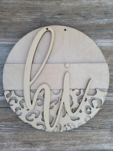 Load image into Gallery viewer, Hi, Leopard Print Door Hanger, Welcome Door Hanger, Porch Sitter, All Season, Front Porch, Farm House, Rustic, DIY Sign