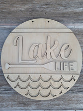 Load image into Gallery viewer, Lake Life-Door Hanger, Porch Sitter, All Season, Front Porch, Farm House, Rustic, DIY Sign