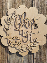 Load image into Gallery viewer, Spring, Nest, Bless This Nest, Bird Lover, Spring Doorhanger, Easter, Welcome Door Hanger, Porch Sitter, All Season, Front Porch, Farm House, Rustic, DIY Sign