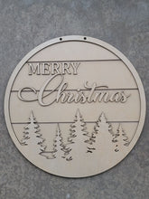 Load image into Gallery viewer, Merry Christmas with Trees Door Hanger, Christmas Wood Doorhanger Kit, DIY Door Decor, Front Porch Christmas Decor