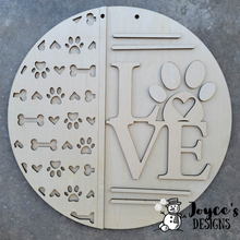 Load image into Gallery viewer, Puppy Love Door Hanger, Be Mine, Valentine&#39;s Day Decor -Door Hanger, Porch Sitter, All Season, Front Porch, Farm House, Rustic, DIY Sign
