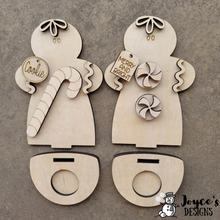 Load image into Gallery viewer, Gingerbread Votive Candle Holders, Wood Shelf Sitter Kit, DIY Shelf Sitter