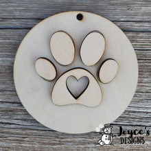 Load image into Gallery viewer, Dog Paw Print Ornament