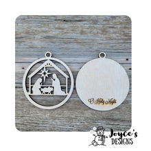 Load image into Gallery viewer, Oh Holy Night, Nativity Ornament, Christmas Wooden Ornament Kit, DIY Christmas Decor, Kids Christmas Crafts