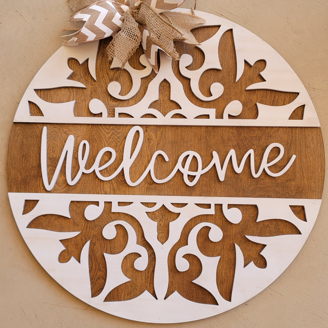 Farmhouse Welcome Sign Country Scroll