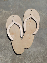Load image into Gallery viewer, Flip Flop Summer-Door Hanger, Porch Sitter, All Season, Front Porch, Farm House, Rustic, DIY Sign