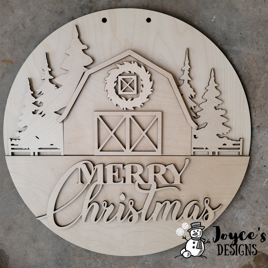 Christmas Barn Doorhanger