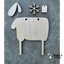 Load image into Gallery viewer, Long Legged Sheep Ornament | 4.25x4.25 Rustic Farmhouse Decor | Primitive Country Animal Craft
