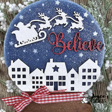 Load image into Gallery viewer, Star &amp; Dots Stencil – Perfect Accent for &quot;Believe&quot; Snow Globe
