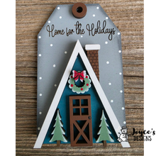 Load image into Gallery viewer, Ski Lodge Wood Blank with Gift Card Holder – DIY Winter Cabin Decor – Paintable Wood Craft for Holiday Gifting

